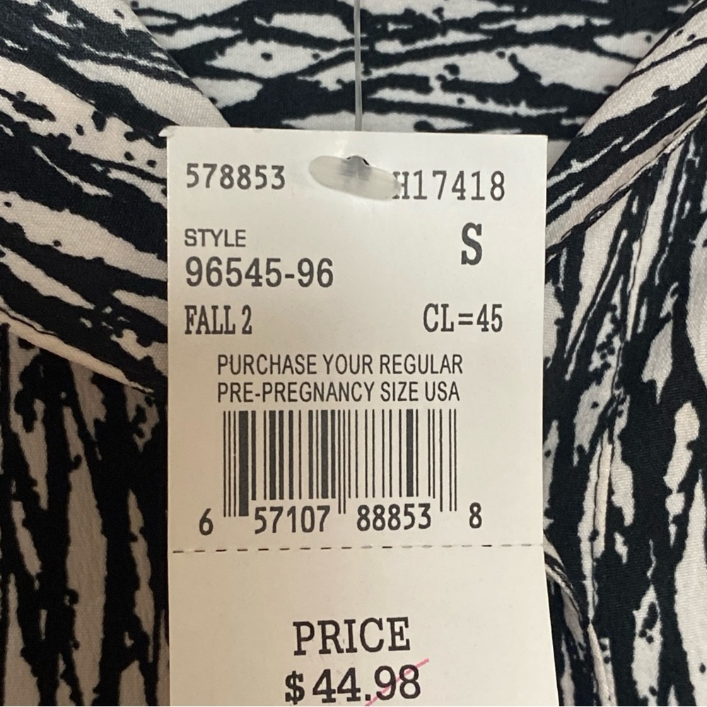 Motherhood Maternity Women's Button Front Dress Black & White Size Small - Picture 8 of 8